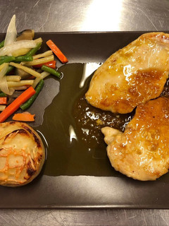 Una foto de Pollo a la mostaza miel