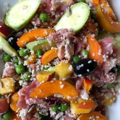A picture of Peach, Peas and Ham Salad.
