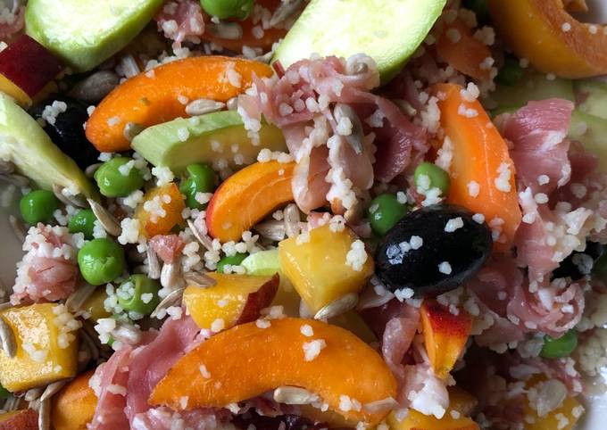 Half an Hour to Producing Yummy Peach, Peas and Ham Salad