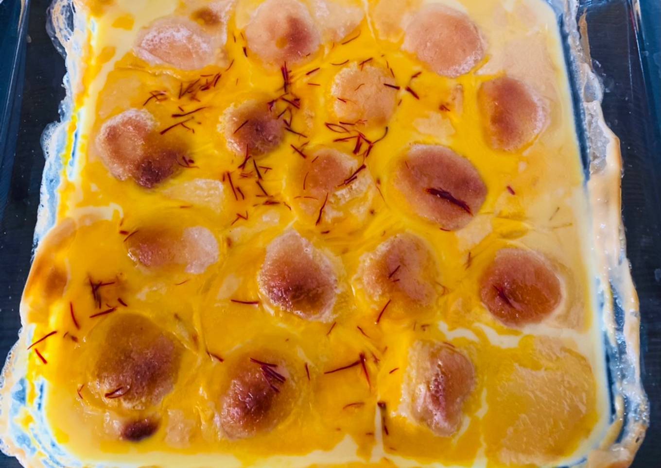 Baked rosogolla (sweet meat)