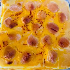 Baked rosogolla (sweet meat) A picture of Baked rosogolla (sweet meat).