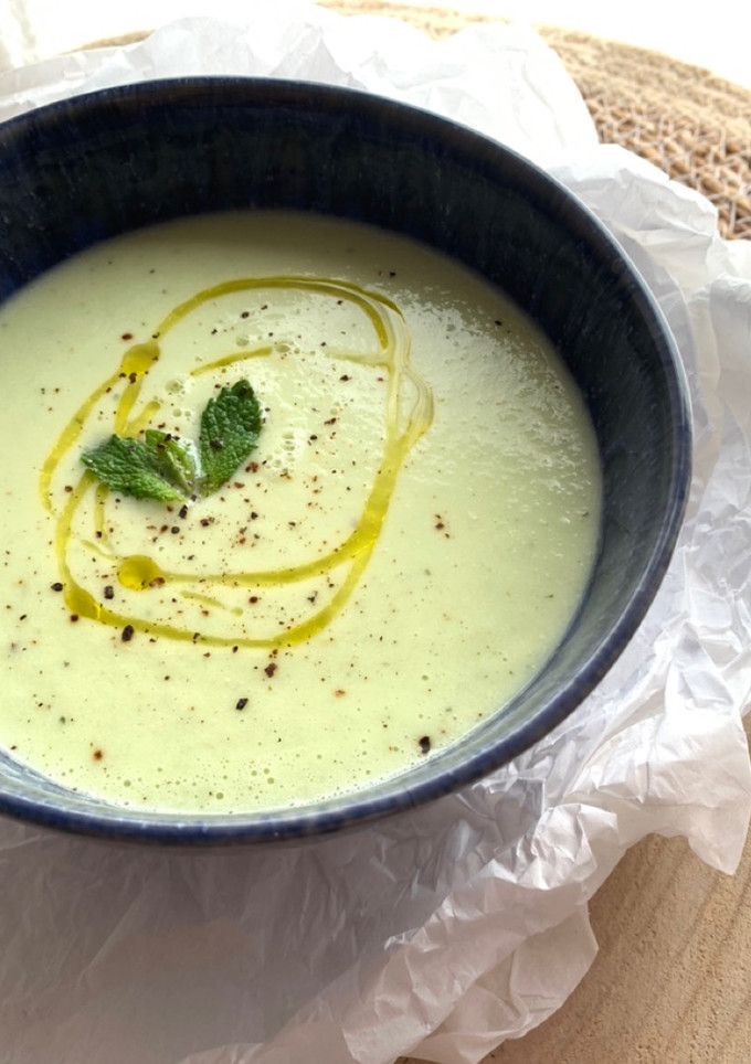 Una foto de Crema refrescante de pepino