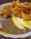 Almuerzo contundente: Lentejas, huevo y chicharrón de pota