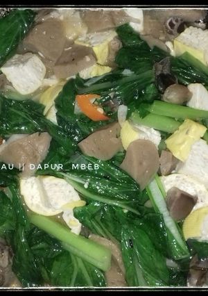 Foto resep Tumis sawi hijau toping tahu dan bakso