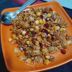 Khatti meethi sev Bhel puri A picture of Khatti meethi sev Bhel puri.