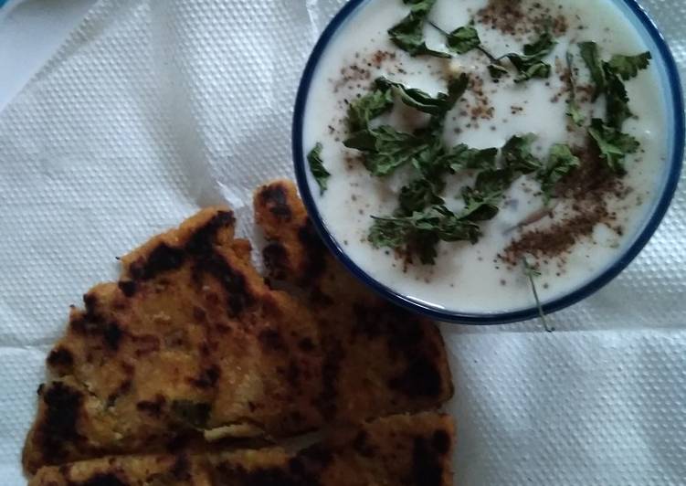 How to Vegan Yummy Makki ka parantha &amp; brinjal Raita