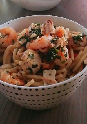 Una foto de Pasta marinera a mi manera