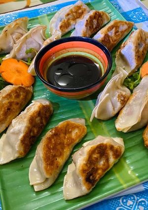 Hình của món Gyoza yaki (há cảo Nhật).