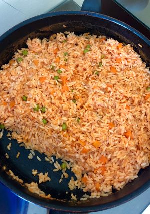 A picture of Mexican Red Rice (Arroz Rojo).