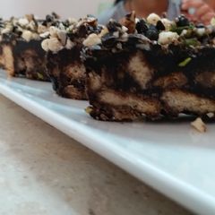 A picture of No Bake Biscuit cake.