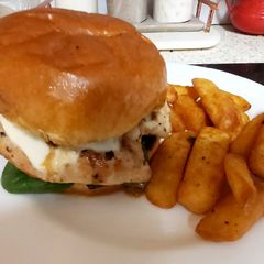 A picture of My Garlic Chicken with Mozzarella cheese. 🙂.