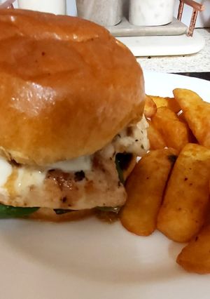 A picture of My Garlic Chicken with Mozzarella cheese. 🙂.