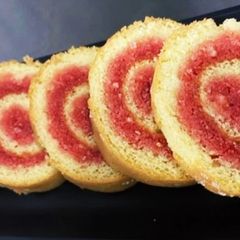 Coconut Pink Swiss Roll A picture of Coconut Pink Swiss Roll.