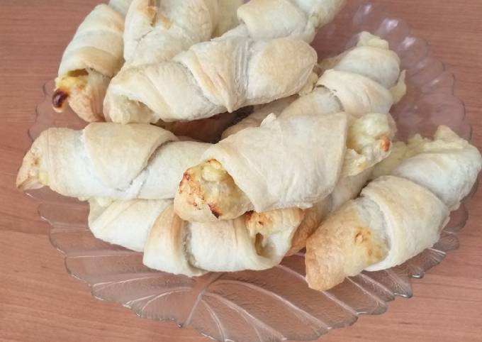 Рогалики Из Слоеного Теста Фото Рецепт