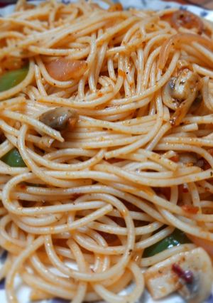 A picture of Spaghetti Pasta (Indian style).