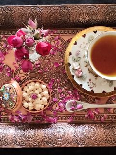عکسی از دستور دمنوش گل محمدی و زعفران