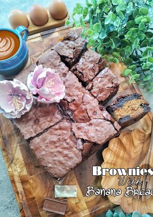 Foto resep Brownies with Banana Bread