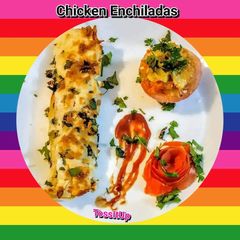 A picture of Chicken Enchiladas.