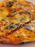 Tortilla de calabacín, champiñones, espinacas y sobrasada