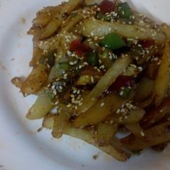 A picture of Honey Chilli potato.