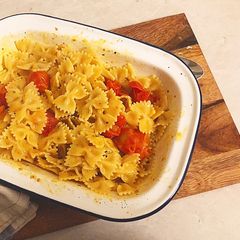 A picture of Vegan “Feta” Pasta.