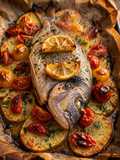Orata al Forno con Patate e Pomodorini
