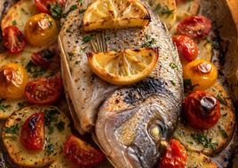 Orata al Forno con Patate e Pomodorini