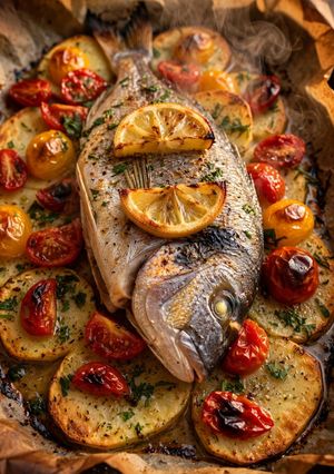 Foto di Orata al Forno con Patate e Pomodorini