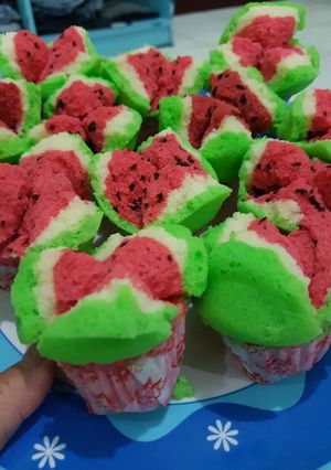 Foto resep Bolu kukus semangka mekrok anti gagal