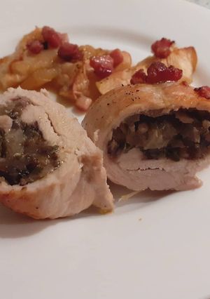 Foto di Fagottini di tacchino con mela radicchio e pancetta