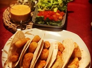 Foto principal de Tacos de pescado y de camarones con mahonesa al chipotle 🌶🌶🌶