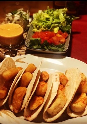 Foto principal de Tacos de pescado y de camarones con mahonesa al chipotle 🌶🌶🌶