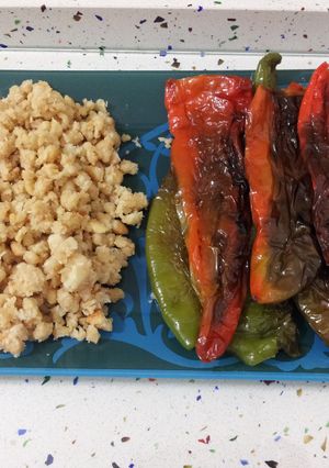 Una foto de Migas con pimientos fritos