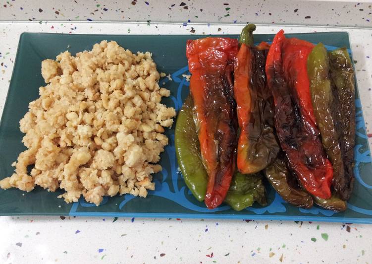 Migas con pimientos fritos