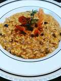Rizotto de Tomates Secos com Parmesão e Lascas de Prosciutto Crocante