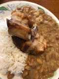 Guiso de frejoles con chicharrones y arroz 🍚