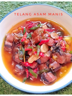 Foto resep Ikan asin telang asam manis