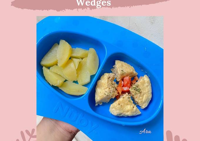 Langkah Mudah untuk Membuat Egg Muffin with Potato Wedges MPASI 1 tahun Menu Anak Tumgi Anti Gagal