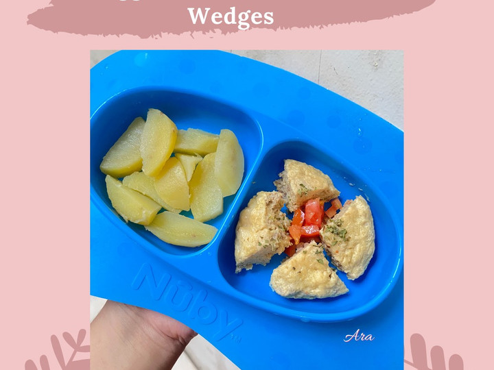 Langkah Mudah untuk Membuat Egg Muffin with Potato Wedges MPASI 1 tahun Menu Anak Tumgi Anti Gagal