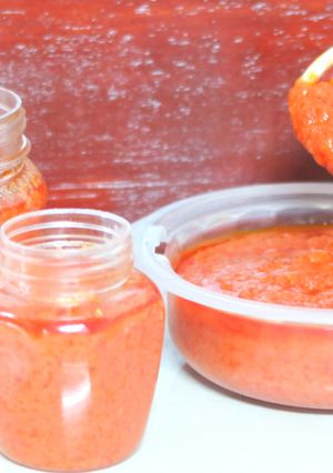 A picture of Homemade Red Chilli Sauce | Easy and Quick Red Chili Sauce.