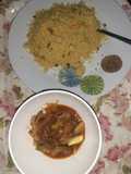 Fried couscous and veggies sauce