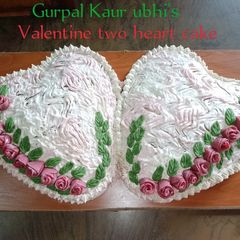A picture of Valentine two heart cake🎂.
