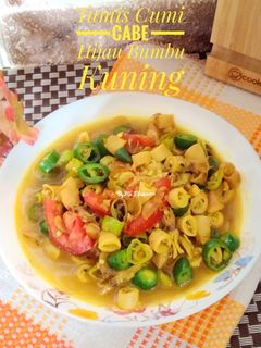 Foto resep Tumis Cumi Cabe Hijau Bumbu Kuning