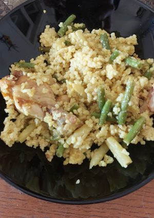 Kuris csirkés köles zöldbabbal recept fotója