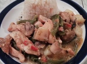 Una foto de Fajitas de pollo armadas