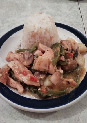 Una foto de Fajitas de pollo armadas