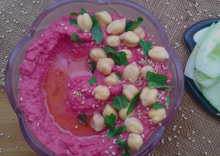 Steps to Make Perfect Roasted beetroot hummus