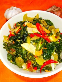 Foto resep Oseng daun singkong trasi
