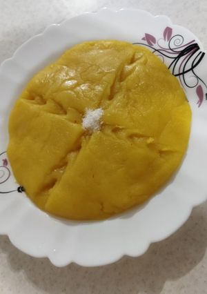 عکسی از دستور حلوا زعفرانی