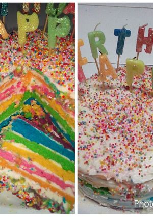 Foto resep Rainbow cake kukus